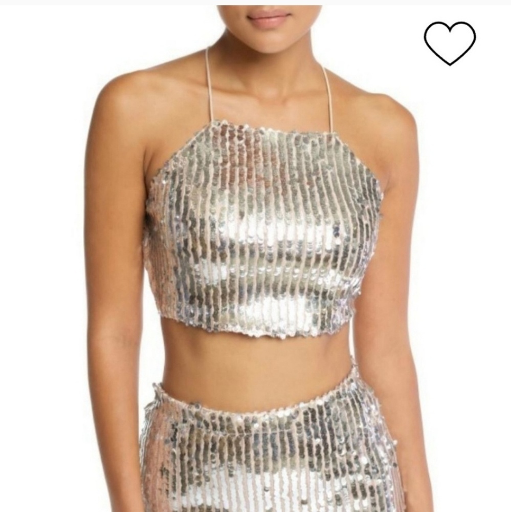 NYE Luxxel Sequin Backless Crop